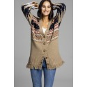 CHAQUETA JACQUARD FLECOS CAMEL MUJER ZUCCA