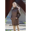 Parka acolchada con capucha y pelo zorro natural +colores Estefania Rodriguez
