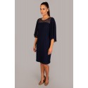 VESTIDO ENCAJE AZUL MARINO MUJER CHEMA BLANCO