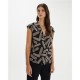 Camisa estampada bicolor de mujer con manga corta mujer paz torras