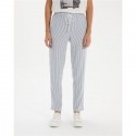 Pantalón recto de mujer a rayas con cintura elástica Paz Torras