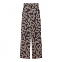 Pantalón ancho de mujer de punto con estampado bicolor paz torras