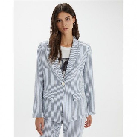 Blazer de rayas de mujer con un botón y bolsillos de solapa paz torras