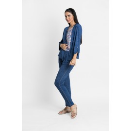 PANTALON TEJANO GOMA CINTURA MUJER BOGUAR