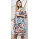 VESTIDO ESTAMPADO GASA CON PUNTILLA MUJER ROSSAN