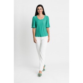 CAMISETA LISA TEJIDO EN CALADO MUJER BOGUAR