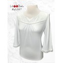 CAMISETA DE MUJER CON BORDADOS LILI DUDU +COLORES
