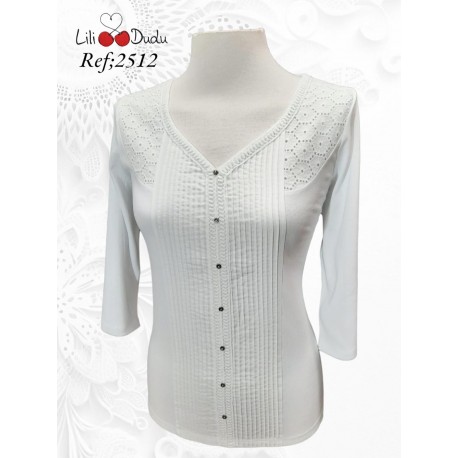 CAMISETA CON CALADOS DE MUJER LILI DUDU +COLORES