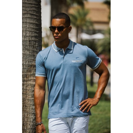 POLO HOMBRE CON BOLSILLO AZUL CARLOS CORDOBA