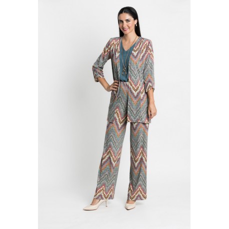 CHAQUETA LARGA ESTAMPADA MUJER BOGUAR