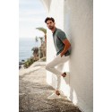 Polo cuello maho, combinado con tejido oxford. hombre brown jury +colores