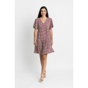 VESTIDO DE VOLANTES CON ESTAMPADO GEOMETRICO MUJER BOGUAR