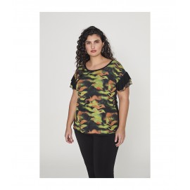 CAMISETA TUL MANGA VOLANTES MUJER SPG-JENUAN