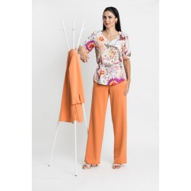 PANTALON ANCHO LISO CINTURA ELASTICA MUJER BOGUAR +COLORES