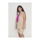 CHALECO EFECTO LINO CAMEL MUJER SPG JENUAN