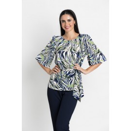 BLUSA ESTAMPADA RECOGIDO LATERAL MUJER BOGUAR