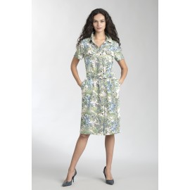 Vestido camisero en estampado cachemire. MUJER ESTEFANIA RODRIGUEZ