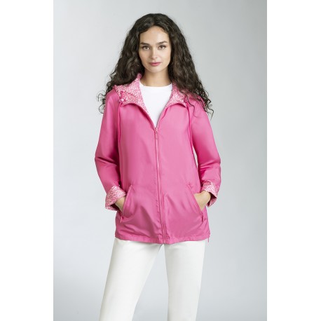 PARKA CHUBASQUERO REVERSIBLE ROSA MUJER ESTEFANIA RODRIGUEZ