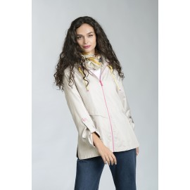 Parka chubasquero liso con acabados bicolores, mujer Estefania  Rodriguez