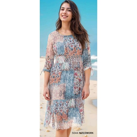 VESTIDO ESTAMPADO GASA MUJER ROSSAN
