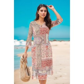 VESTIDO ESTAMPADO GASA MUJER ROSSAN