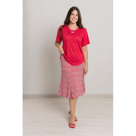 FALDA ESTAMPADA ROJA MUJER BOGUAR