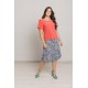FALDA ESTAMPADA AZUL MARINO MUJER BOGUAR