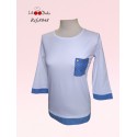 CAMISETA BLANCA CON BOLSILLO MUJER LILI DUDU