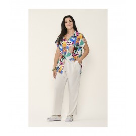 PANTALÓN LISO  BLANCO CON BOLSILLOS