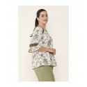 BLUSA HIPPIE KAKI FLORES MUJER SPG-JENUAN