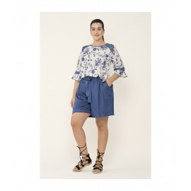 BLUSA HIPPIE AZUL FLORES MUJER SPG-JENUAN