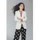 Pantalón ancho, en georgette estampado de lunares ESTEFANIA RODRIGUEZ