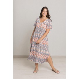 VESTIDO LARGO ESTAMPADO MUJER BOGUAR