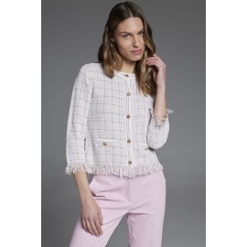 CHAQUETA CUADROS LUREX CON FLECOS +COLORES TACHY ZUCCA