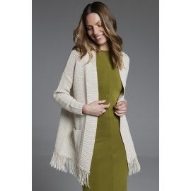 CHAQUETA M/ CUADRADA FLECOS