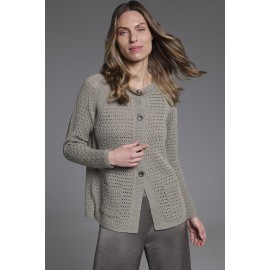 CHAQUETA DE MUJER CALADA CON MANGA RANGLA +COLORES TACHY ZUCCA