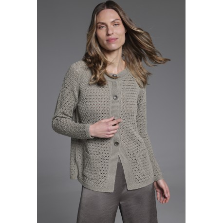 CHAQUETA DE MUJER CALADA CON MANGA RANGLA +COLORES TACHY ZUCCA