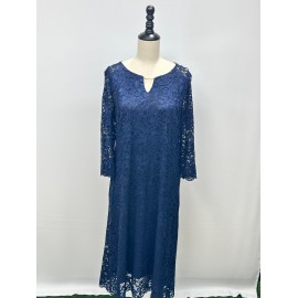 VESTIDO DE ENCAJE AZUL MARINO MUJER PRETTY LADY