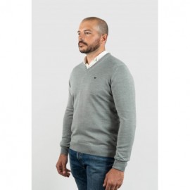 Jersey Cuello Pico Gris claro hombre brown jury