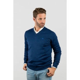 Jersey Cuello Pico azul noche hombre brown jury