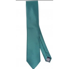 Corbata de seda natural y poliéster en color verde de pertegaz
