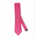 Corbata de seda natural y poliéster en color fucsia