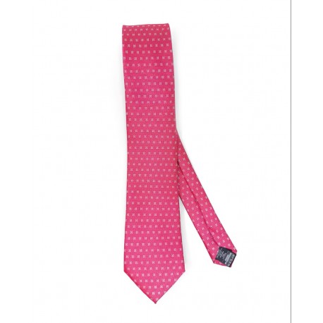 Corbata de seda natural y poliéster en color fucsia