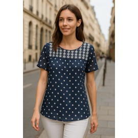 BLUSA TOPOS CANESU BORDADO MUJER ROSSAN