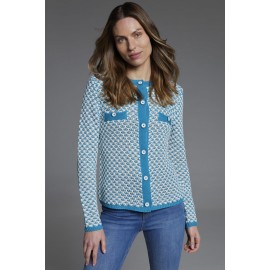 CHAQUETA BICOLOR TURQUESA MUJER TACHY ZUCCA