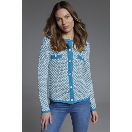 CHAQUETA BICOLOR TURQUESA MUJER TACHY ZUCCA