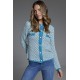 CHAQUETA BICOLOR TURQUESA MUJER TACHY ZUCCA