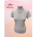 CAMISETA BASICA CUELLO PICO MUJER LILI DUDU +COLORES