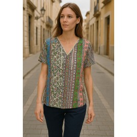 BLUSA ESTAMPADA DE MUJER ROSSAN
