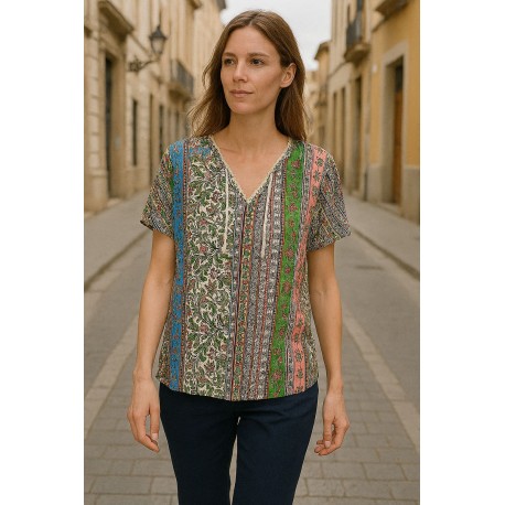 BLUSA ESTAMPADA DE MUJER ROSSAN